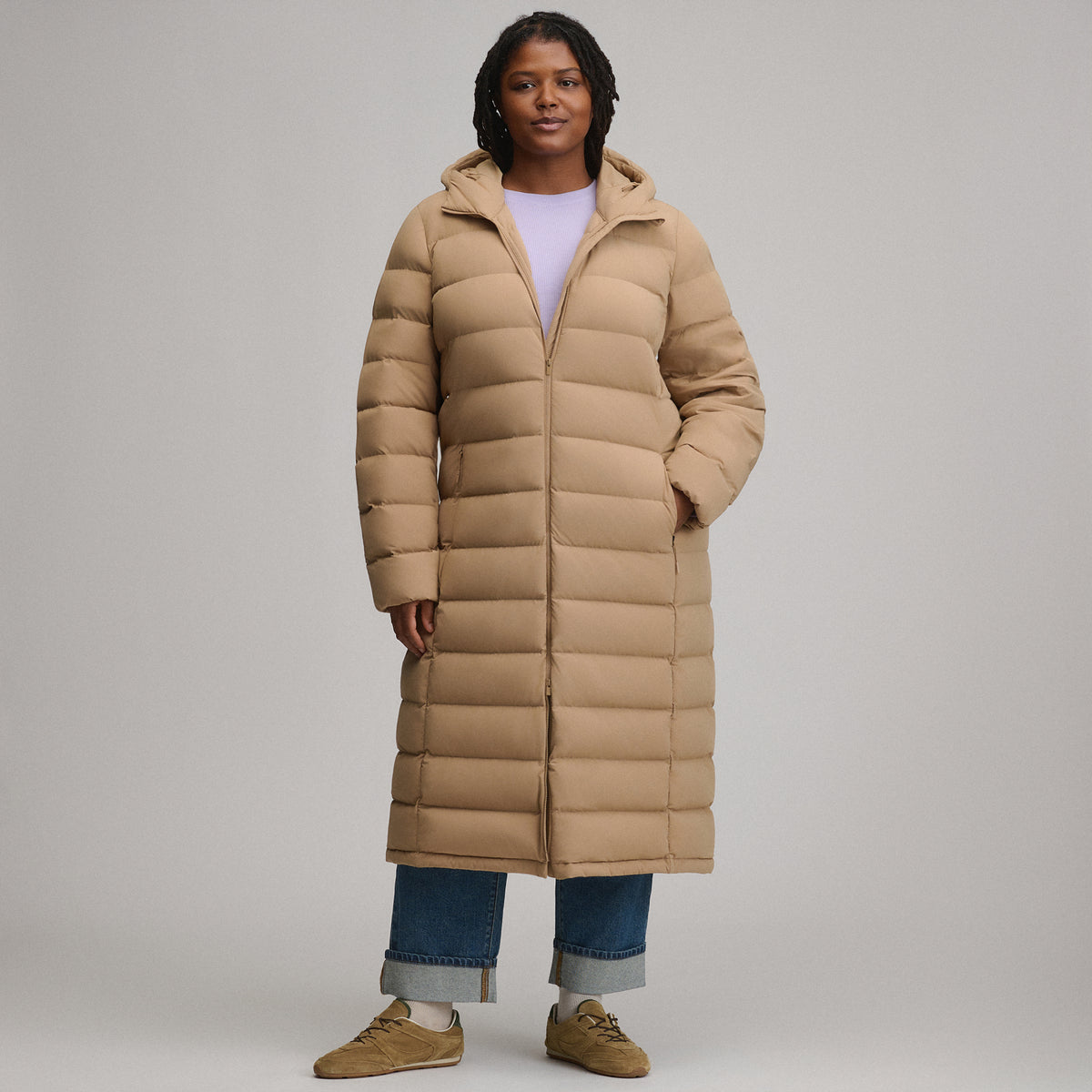 EB Stretch Down Duffle-Camel-5