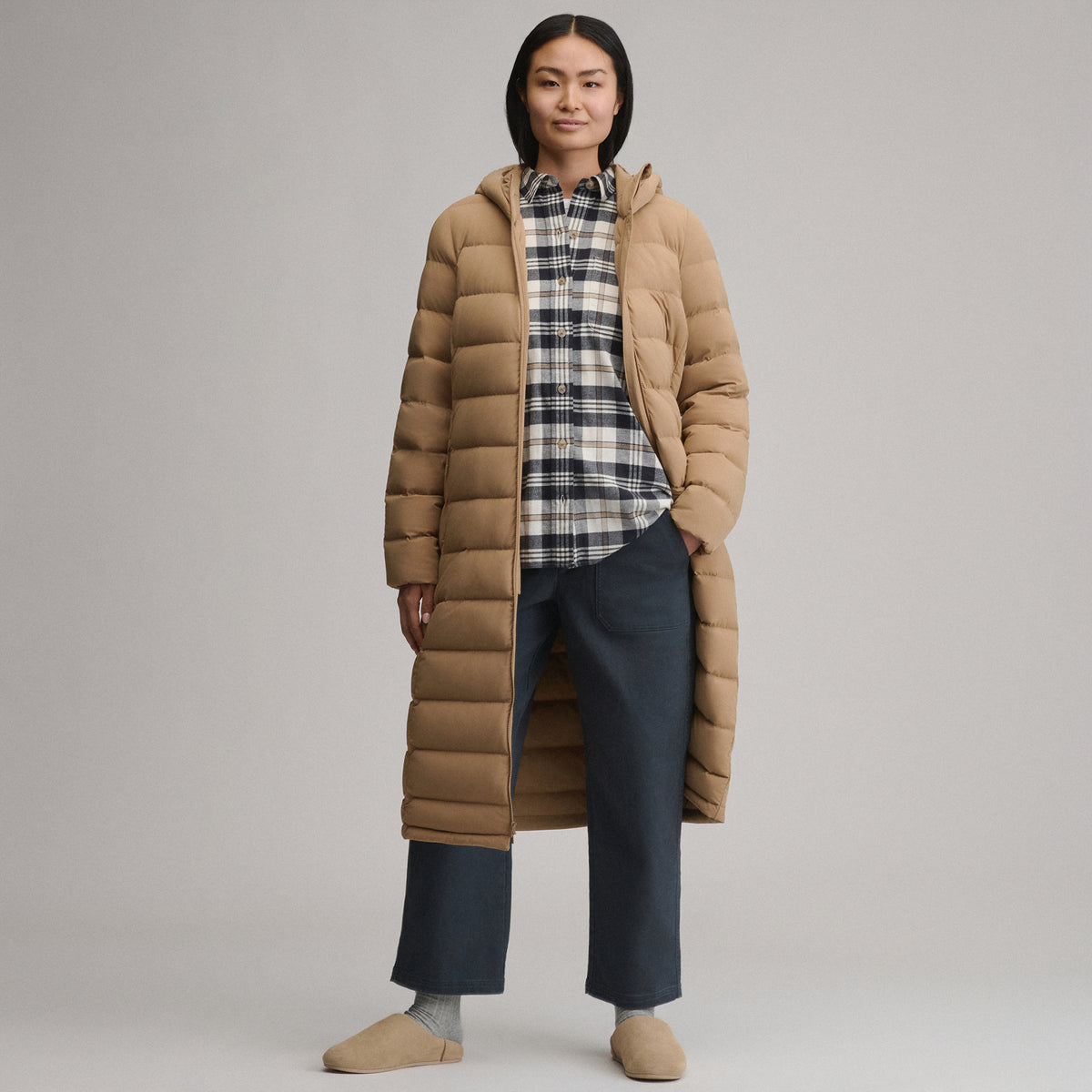 EB Stretch Down Duffle-Camel-10