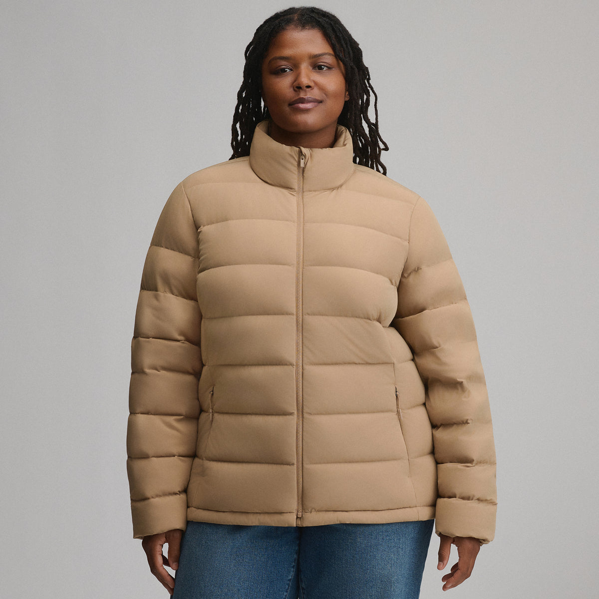Women's EB Stretch Down Jacket-Camel-9