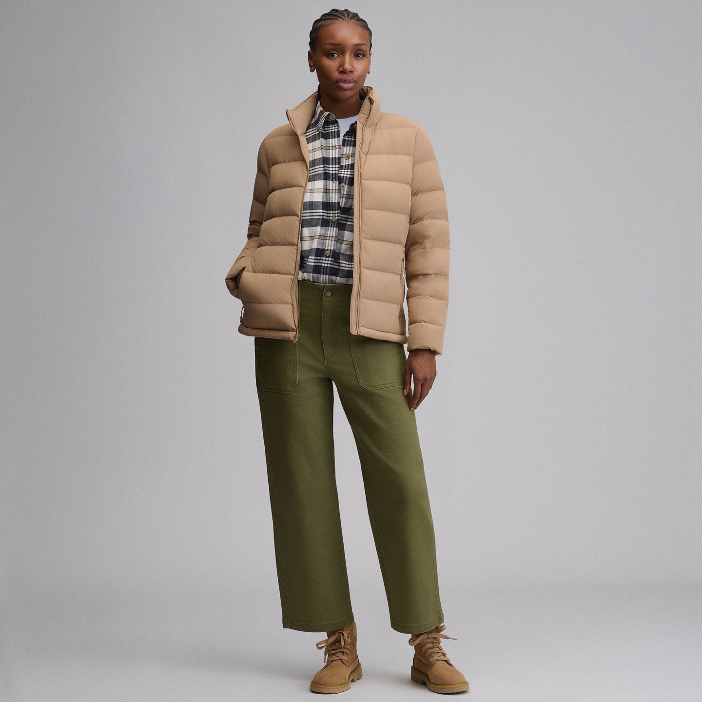 Women's EB Stretch Down Jacket-Camel-8