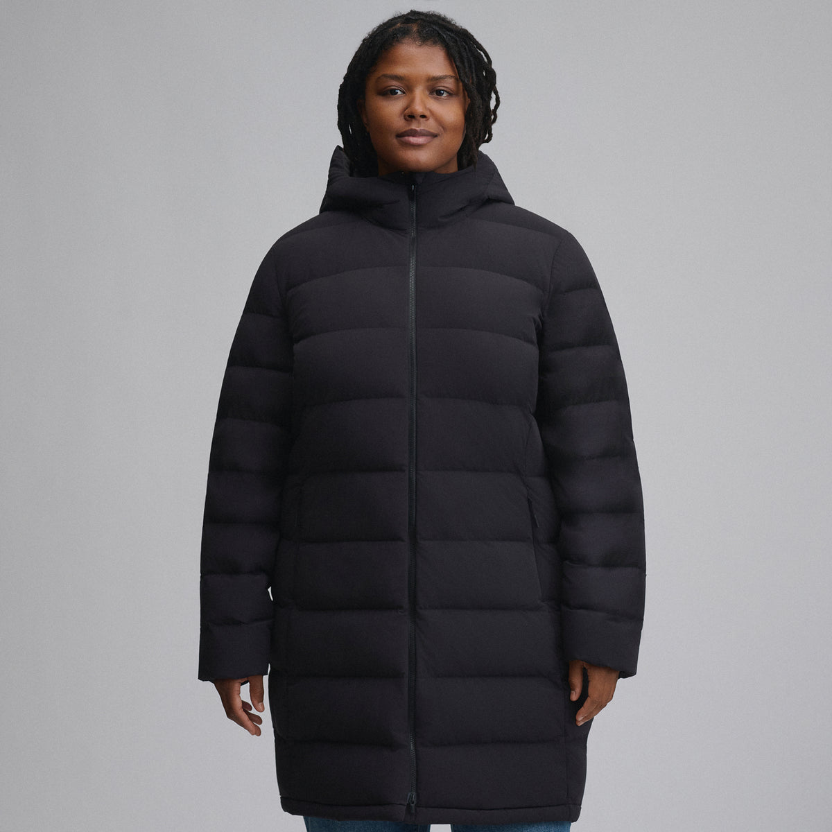 Women's EB Stretch Down Parka-Black-1