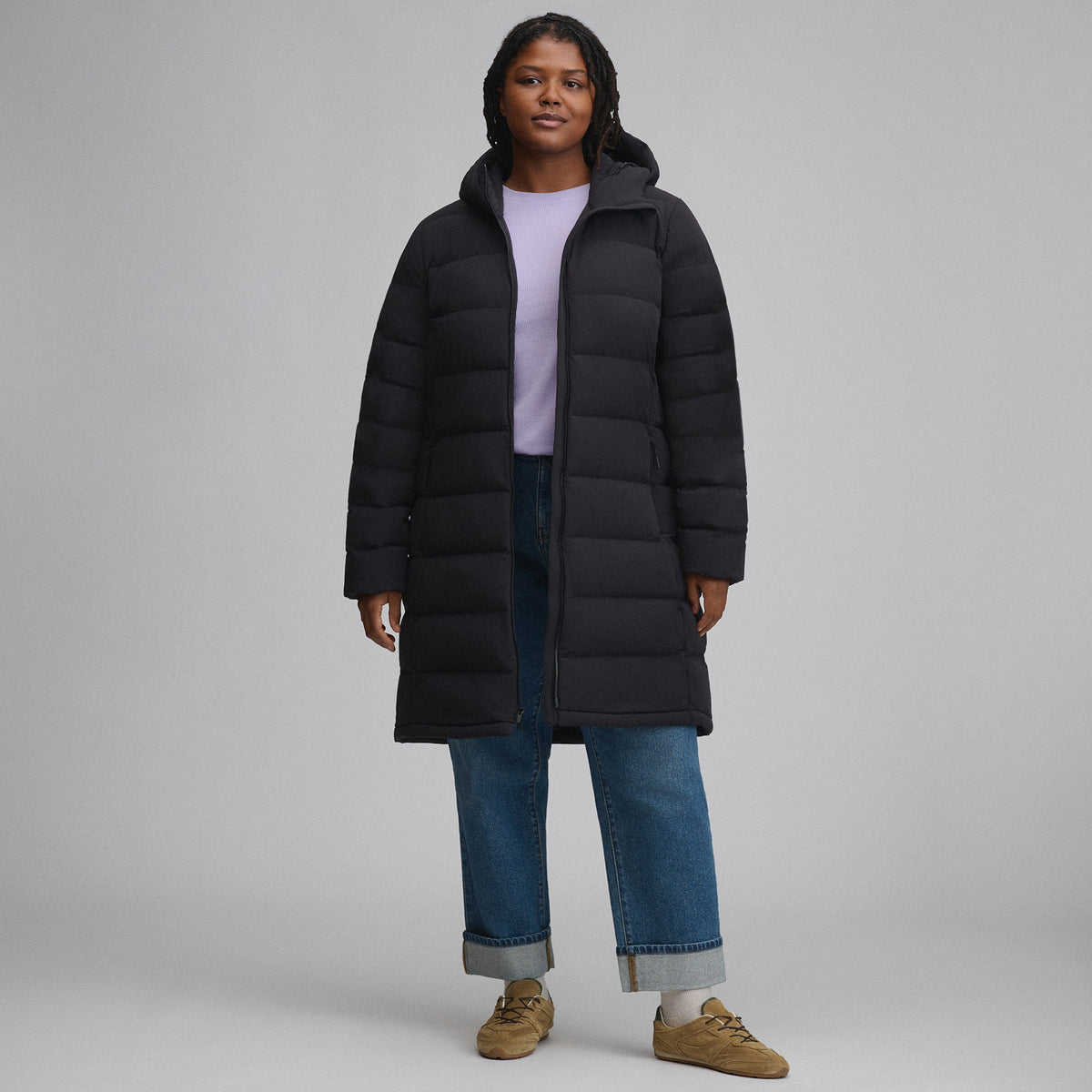 Women's EB Stretch Down Parka-Black-5