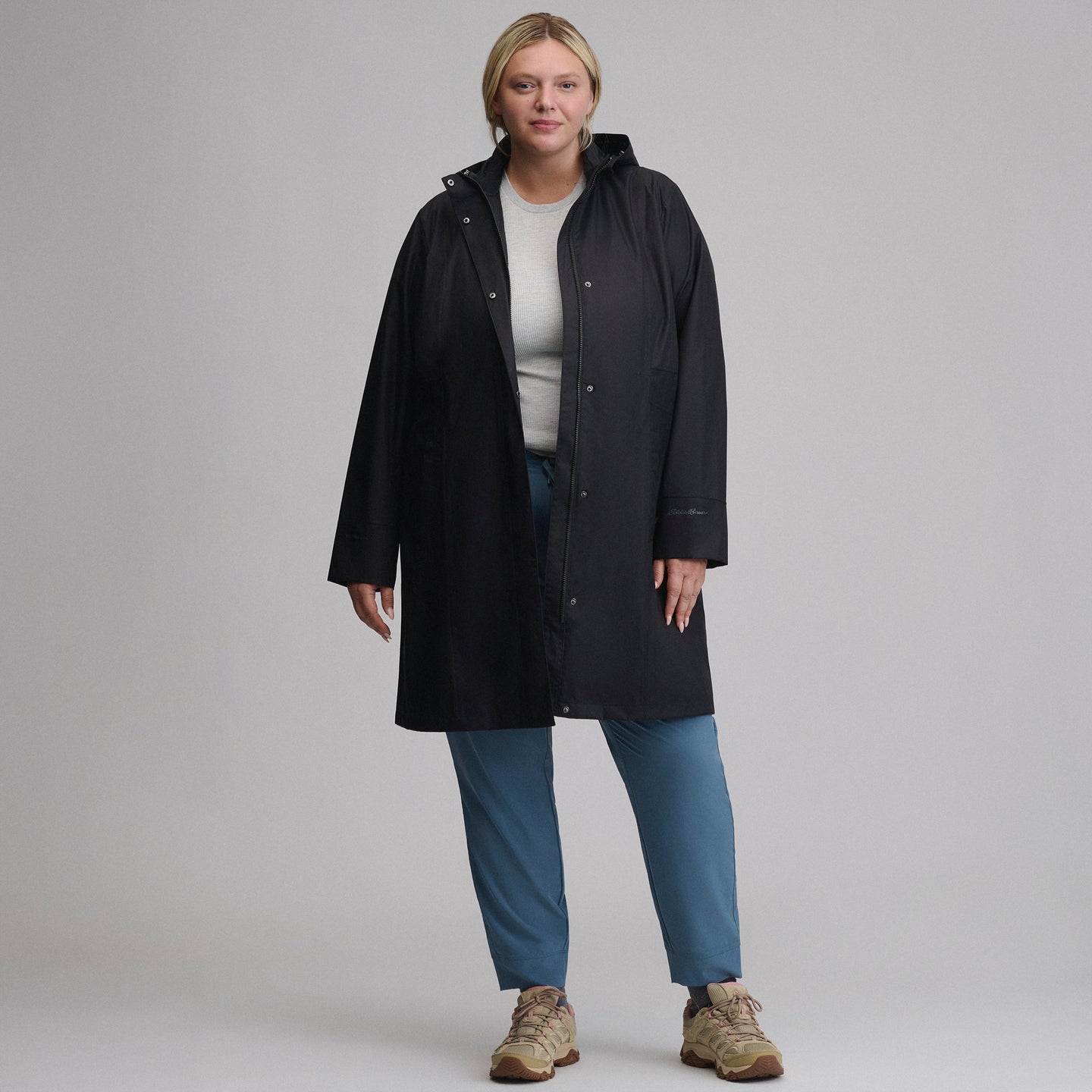 Women's Girl on the Go® Waterproof Trench Coat-Black-5