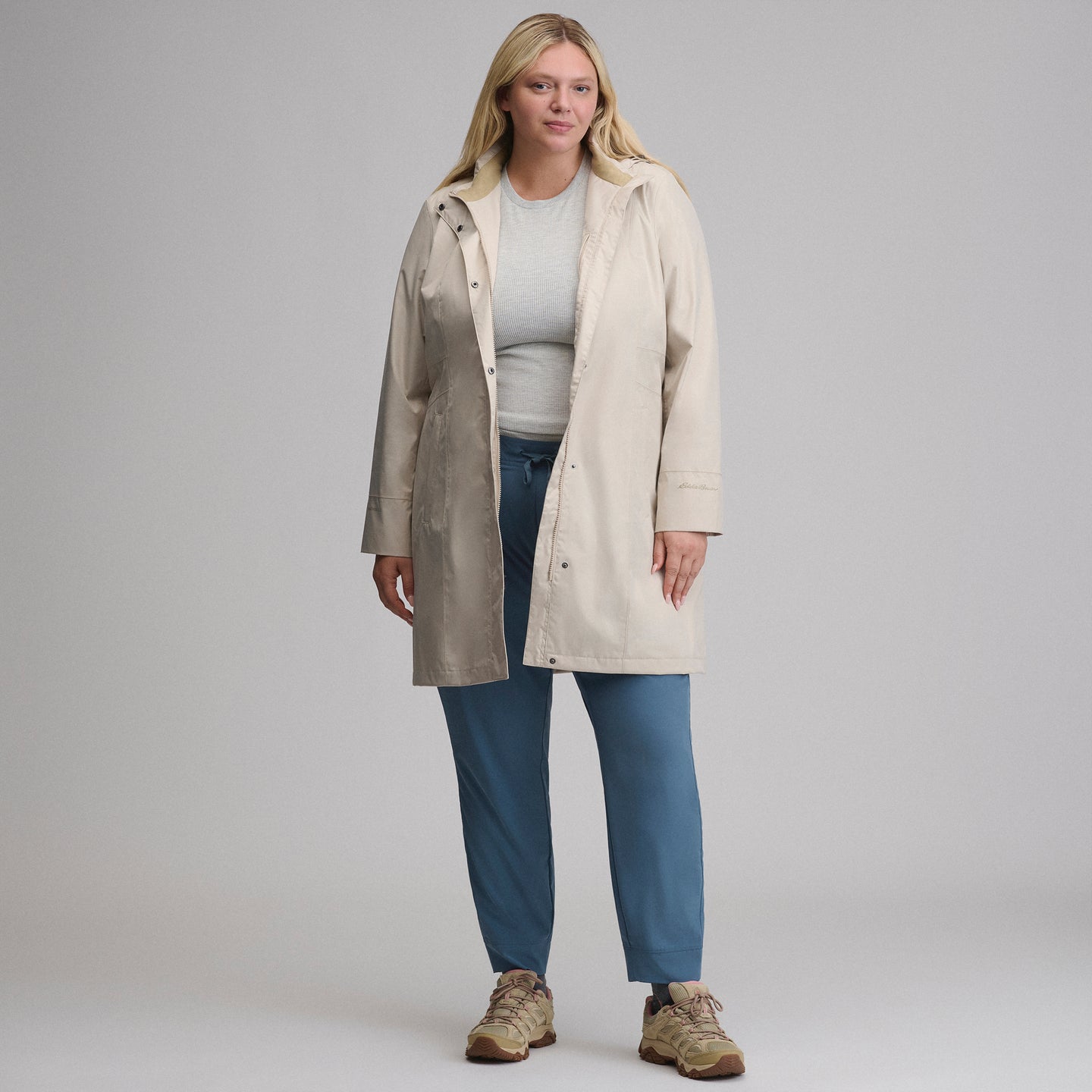 Women's Girl on the Go® Waterproof Trench Coat-Jute-11