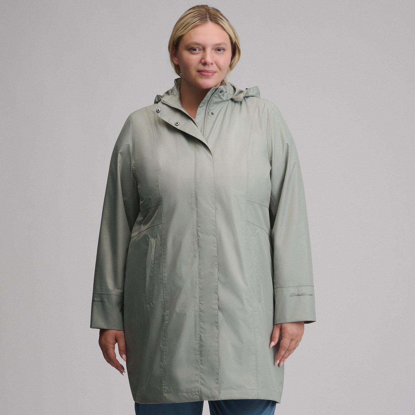 Women's Girl on the Go® Waterproof Trench Coat-Sage-12