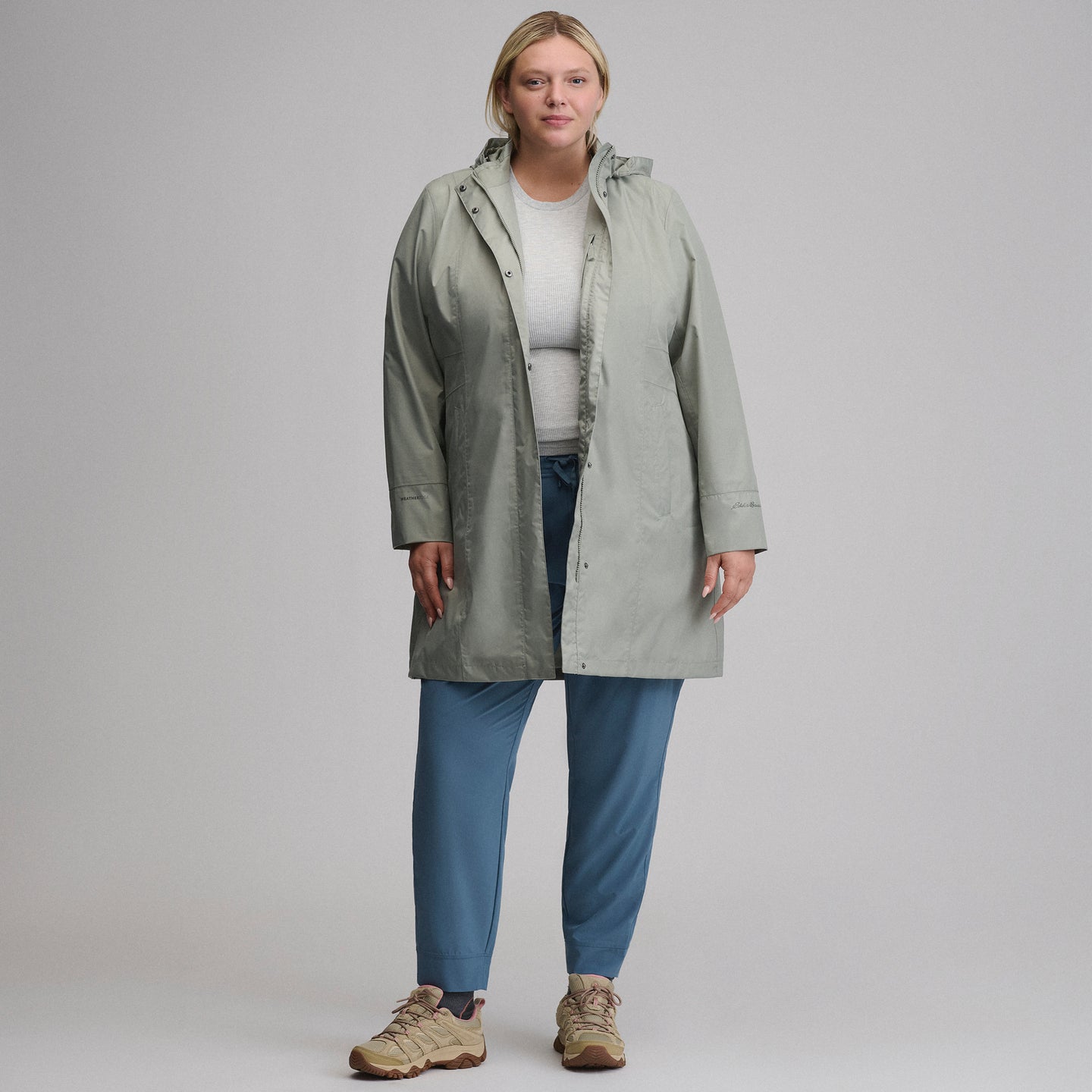 Women's Girl on the Go® Waterproof Trench Coat-Sage-17