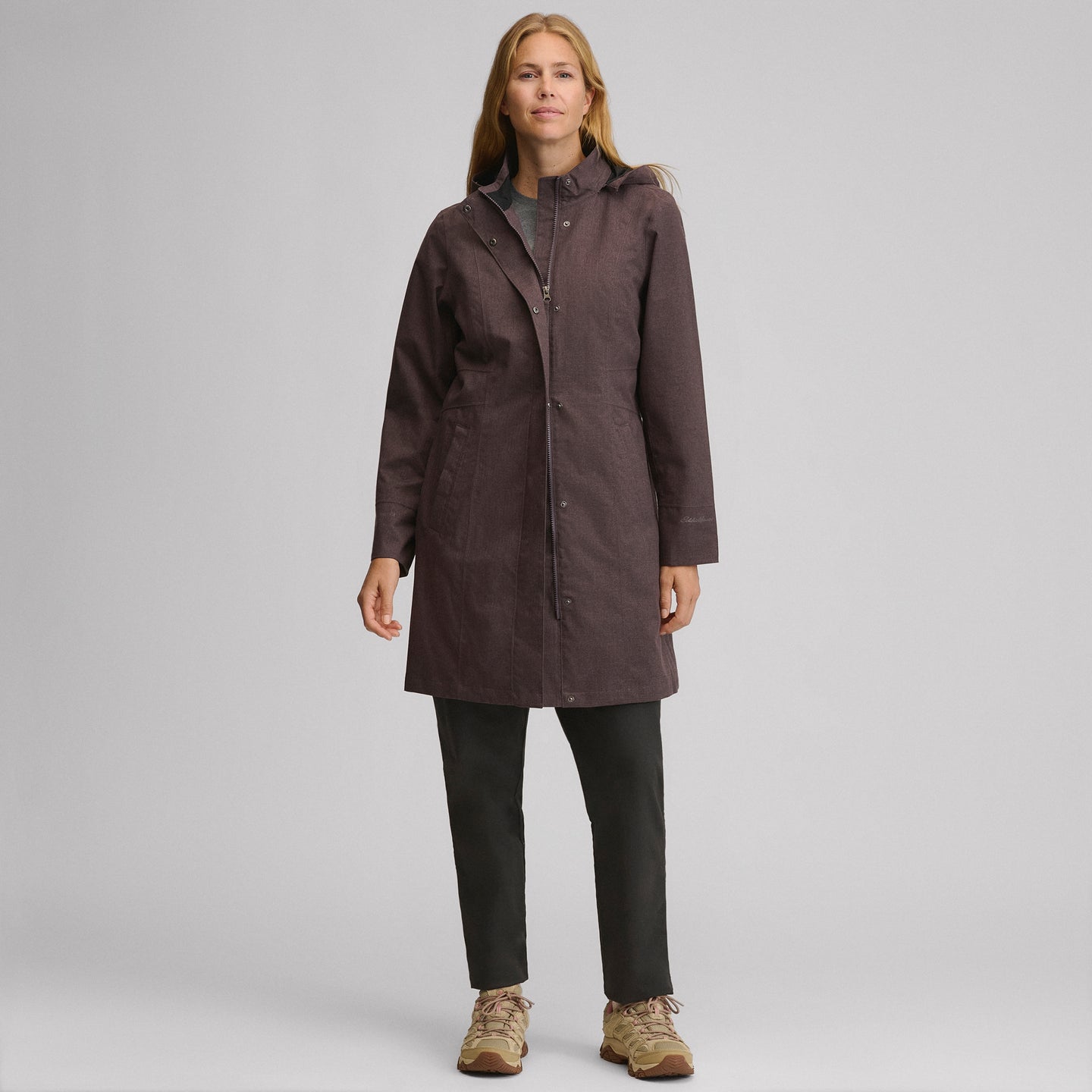 Women's Girl on the Go® Waterproof Trench Coat-Aubergine-5