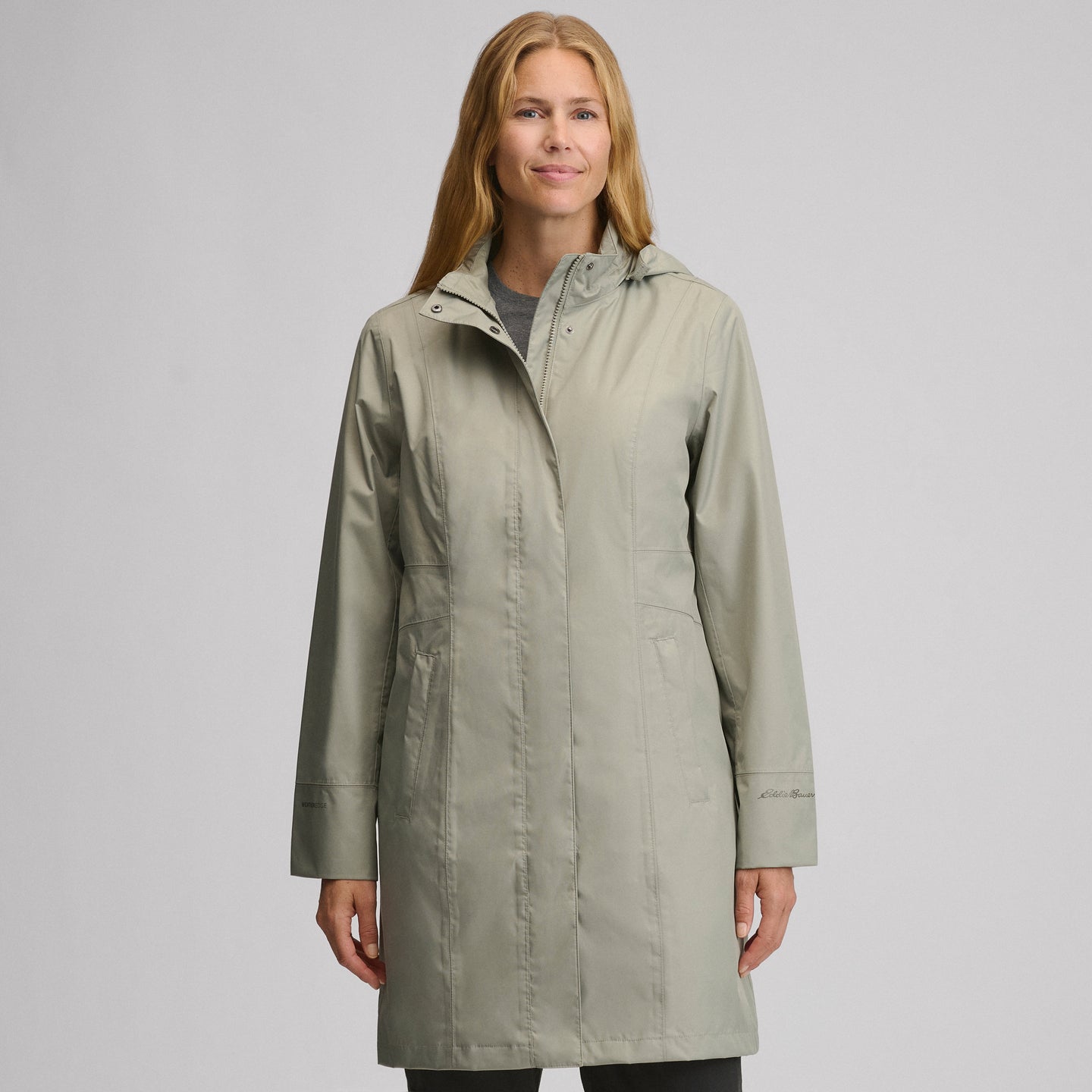Women's Girl on the Go® Waterproof Trench Coat-Sage-11