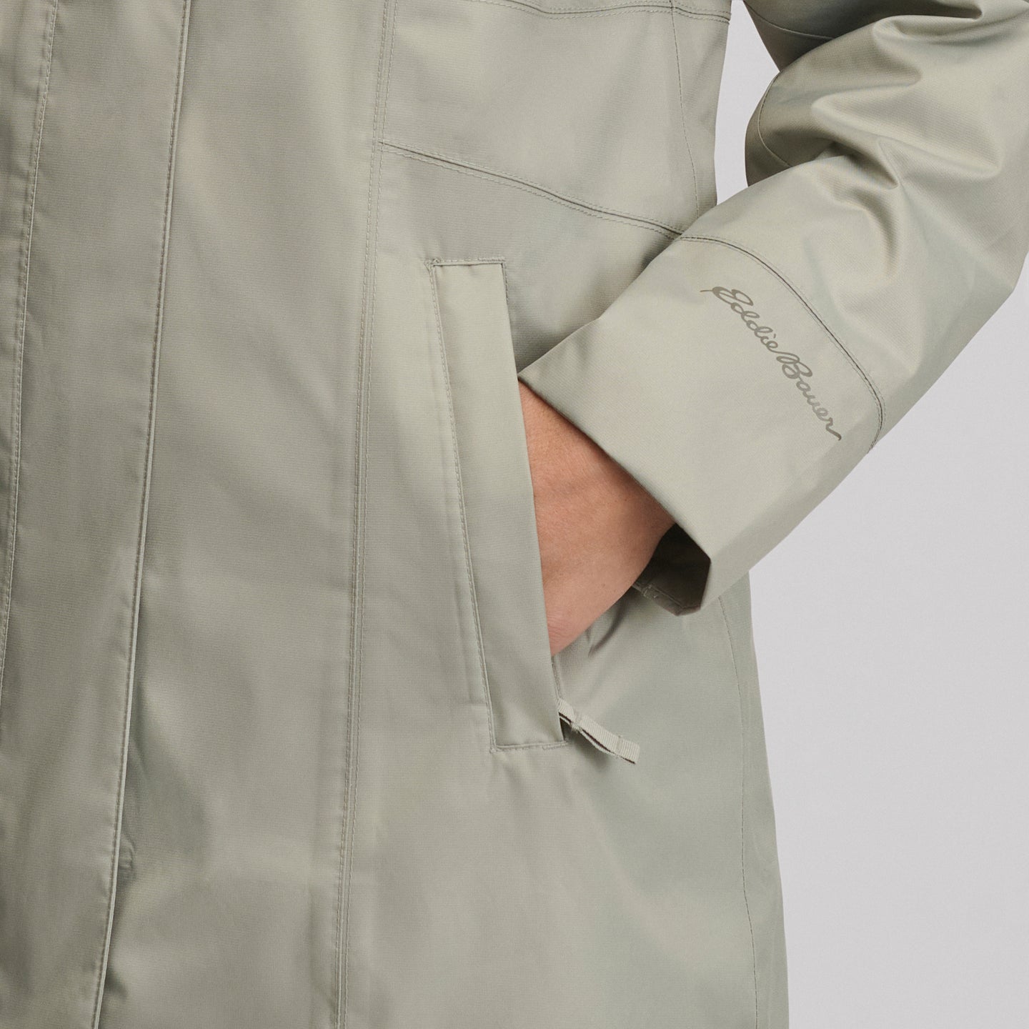 Women's Girl on the Go® Waterproof Trench Coat-Sage-13