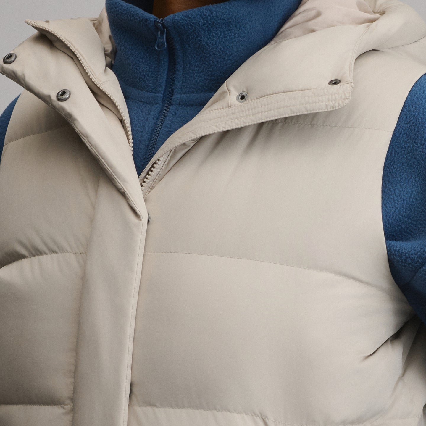 Women's Ketchum Short Down Hooded Vest-Pumice-3