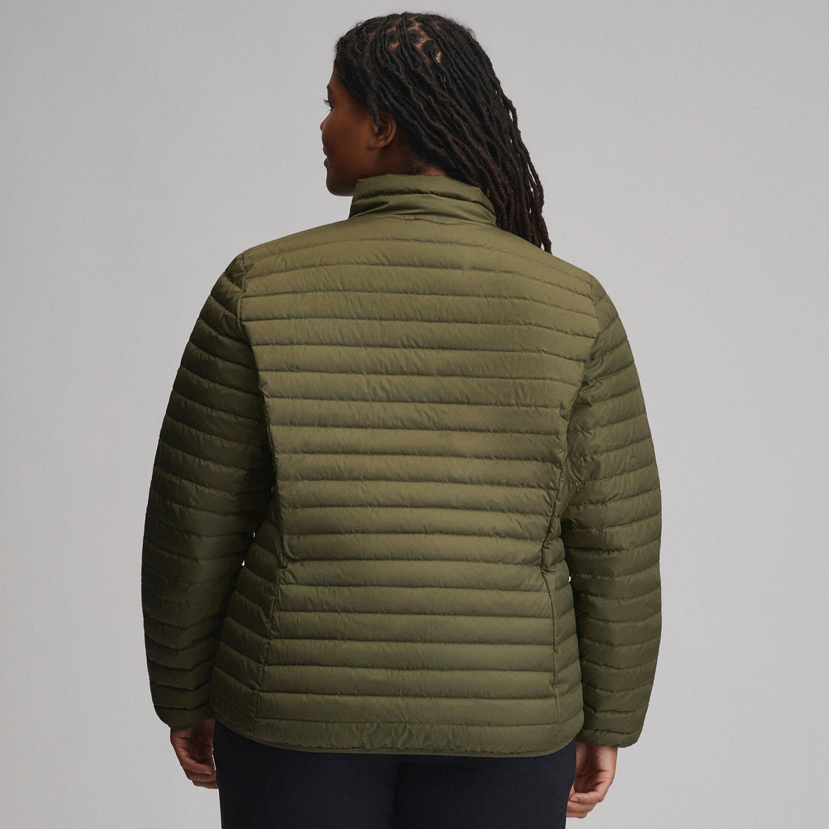 Women's Microlight Down Jacket-Dark Fatigue-12