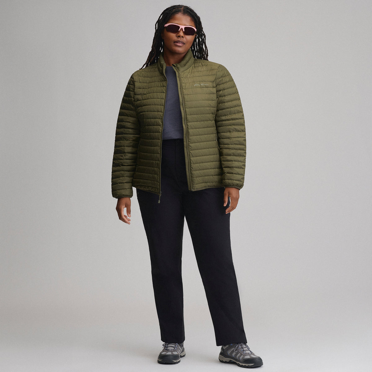 Women's Microlight Down Jacket-Dark Fatigue-15