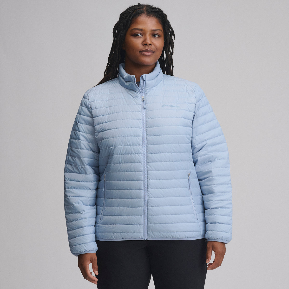 Women's Microlight Down Jacket-Smoke Blue-25