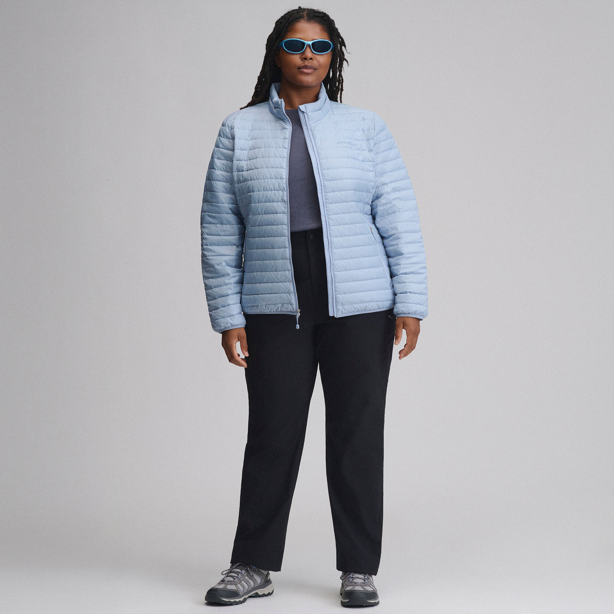 Women's Microlight Down Jacket-Smoke Blue-29