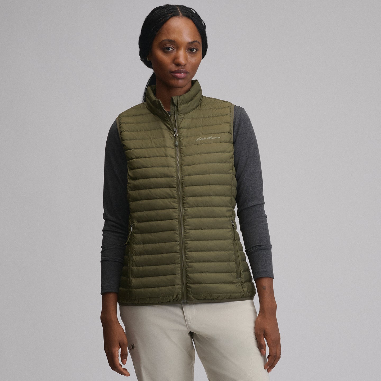 Microlight Down Vest-Dark Fatigue-9