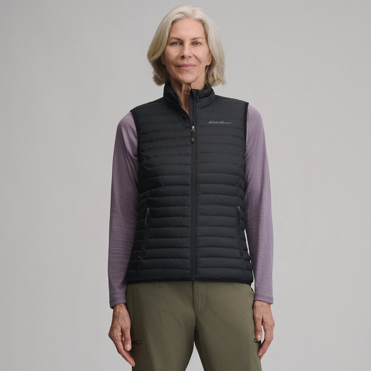 Women's Microlight Down Vest-Onyx-1