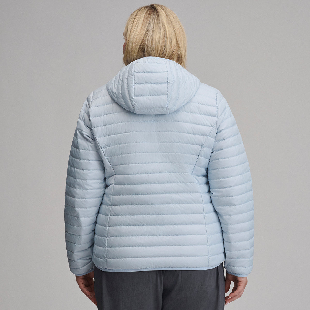 Women's Microlight Hooded Down Jacket-Ice-2