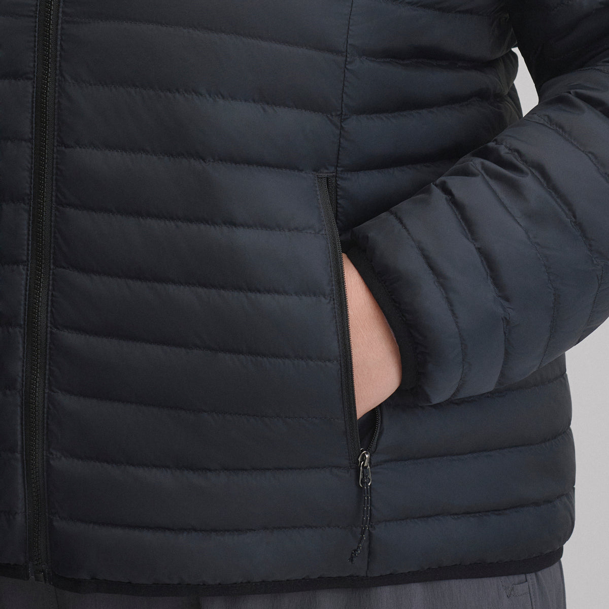 Women's Microlight Hooded Down Jacket-Black-10