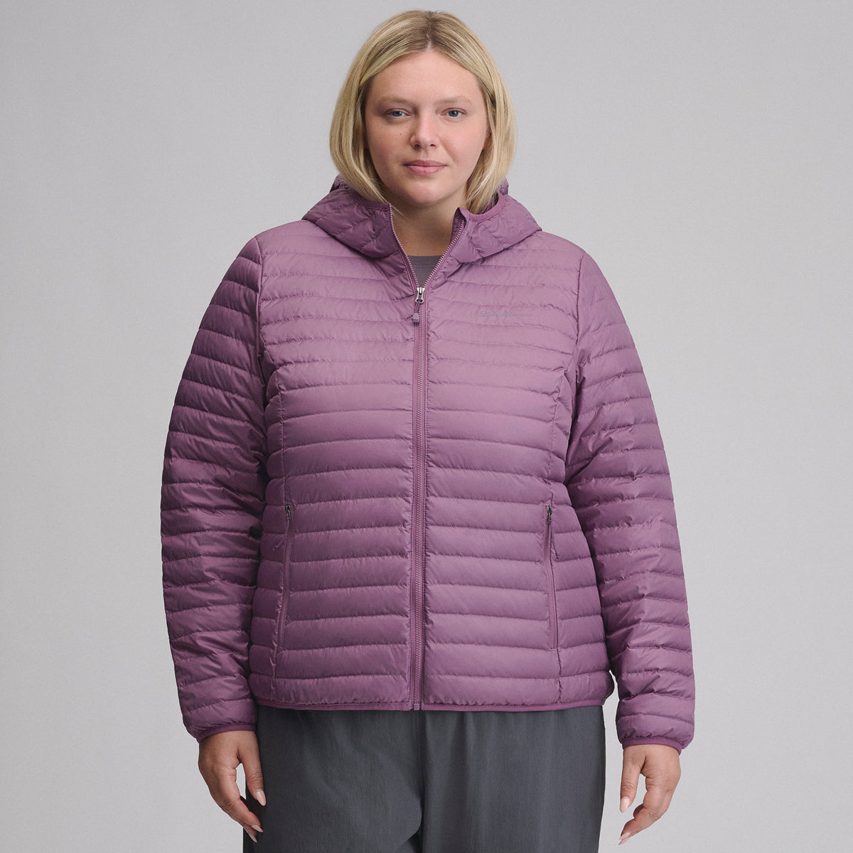 Women's Microlight Hooded Down Jacket-Deep Wisteria-12