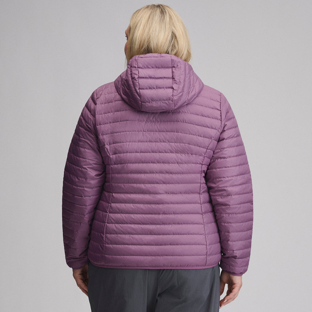 Women's Microlight Hooded Down Jacket-Deep Wisteria-13