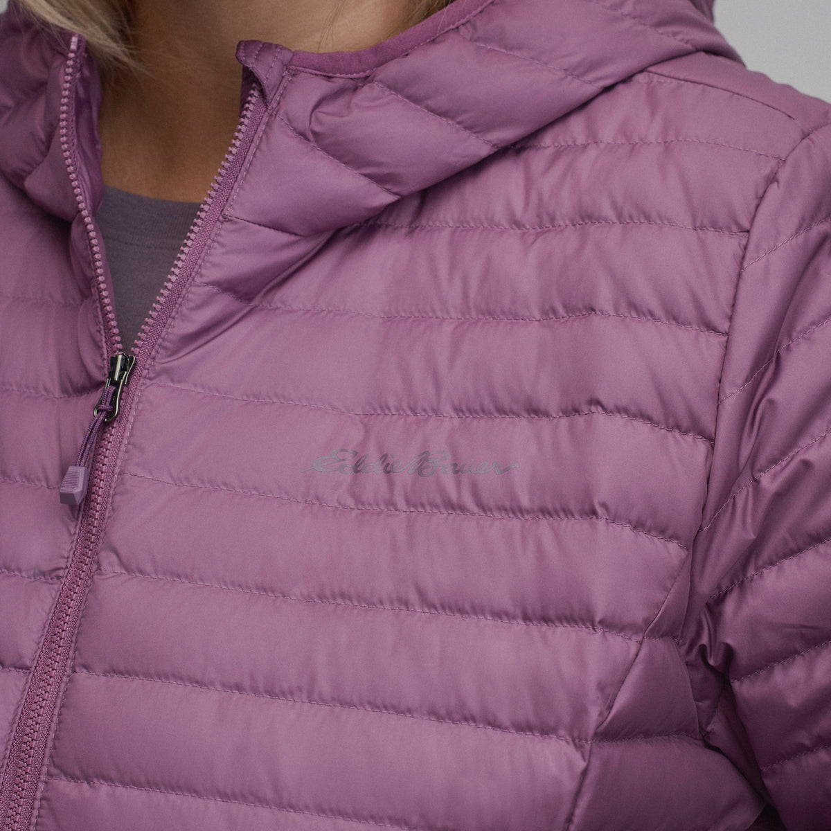 Women's Microlight Hooded Down Jacket-Deep Wisteria-14