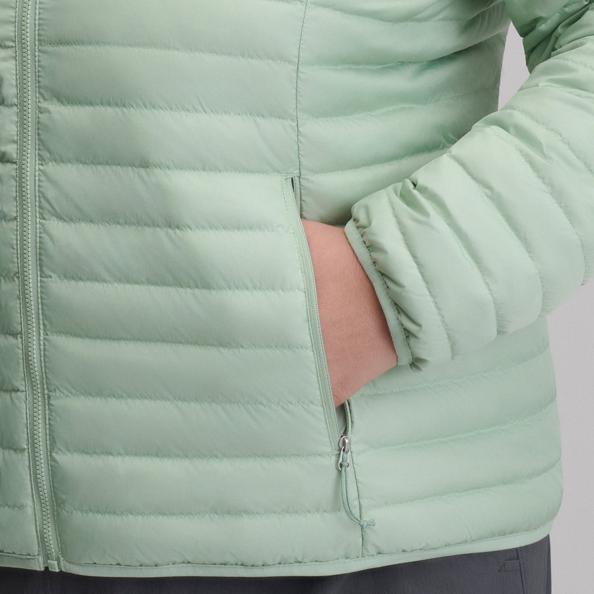 Women's Microlight Hooded Down Jacket-Limestone-22