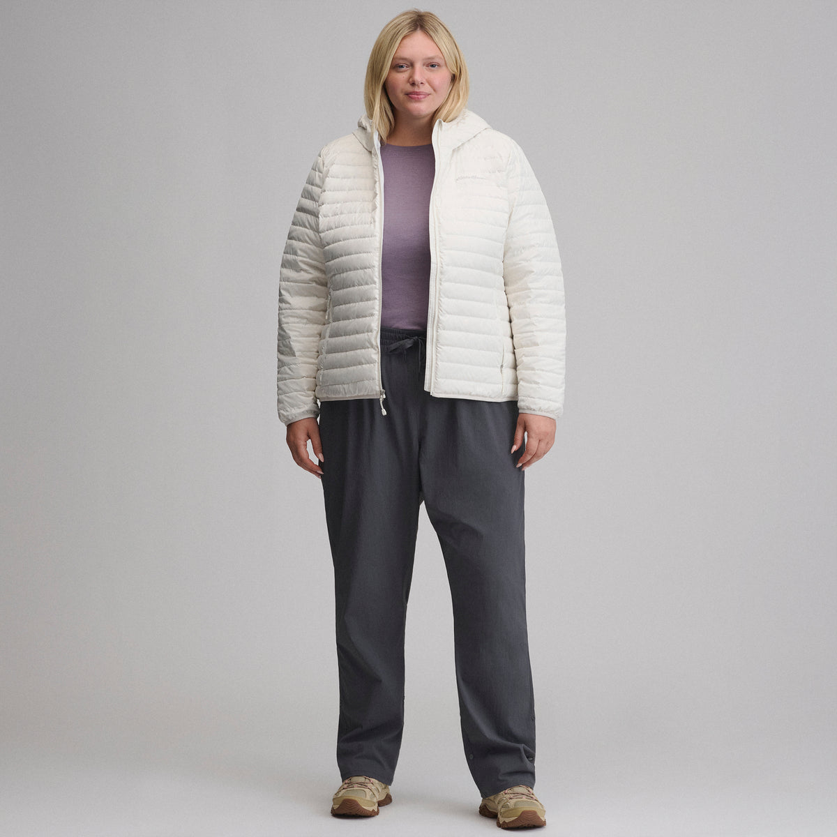 Women's Microlight Hooded Down Jacket-Shell-29