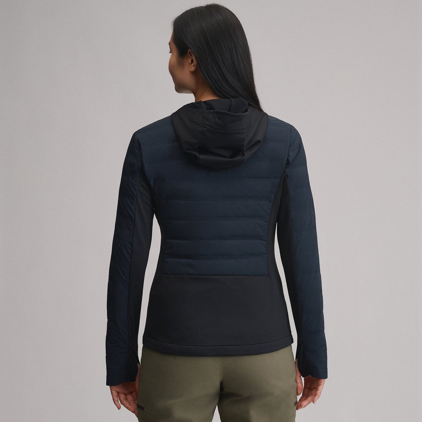 Women's Motionloft Hybrid Down Jacket-Black-4
