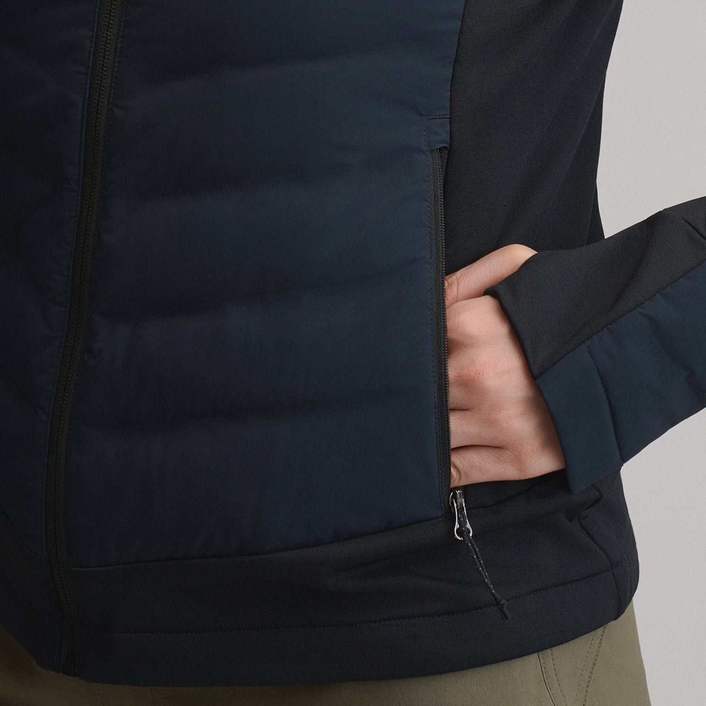 Women's Motionloft Hybrid Down Jacket-Black-6
