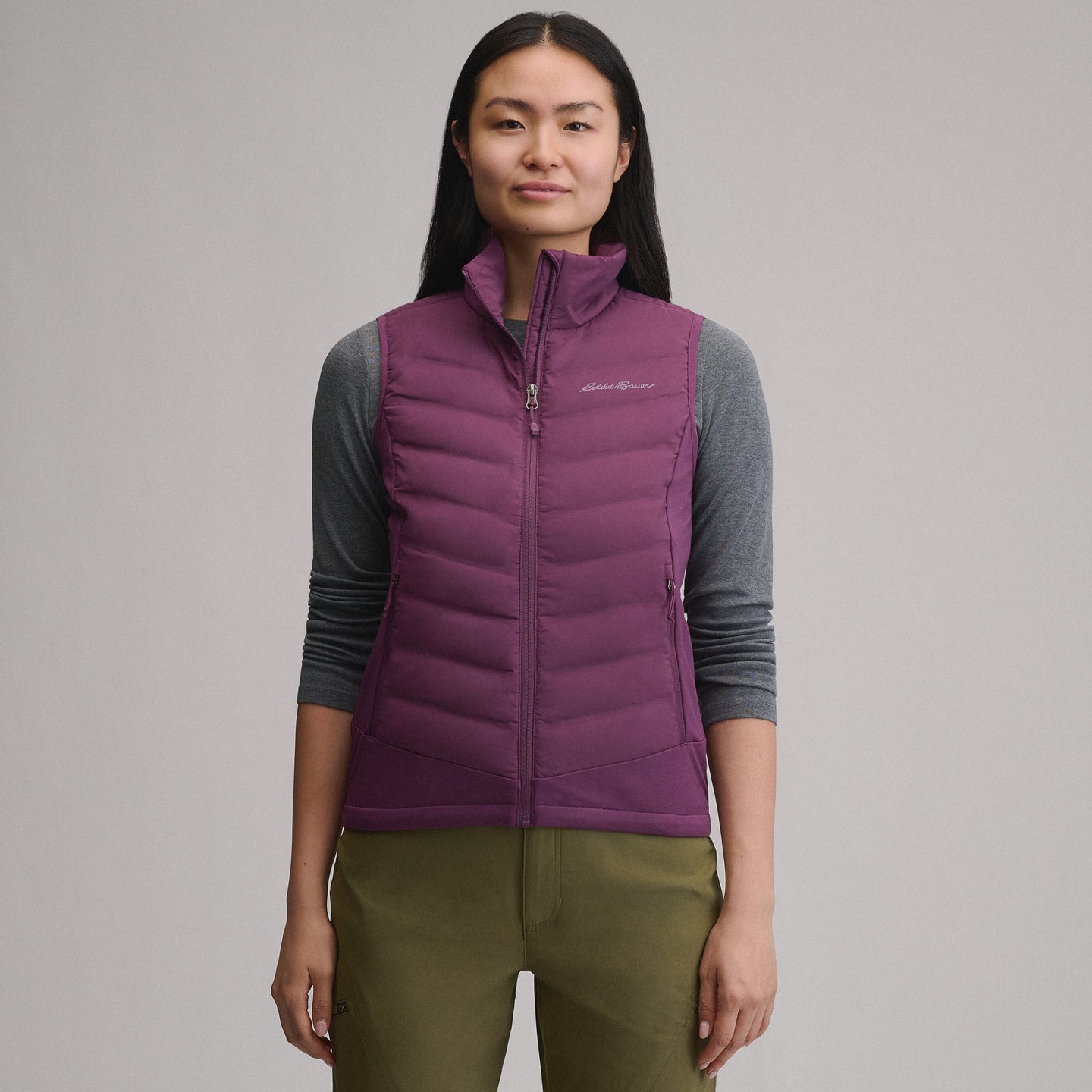 Women's MotionLoft Hybrid Down Vest-Rosewood-1