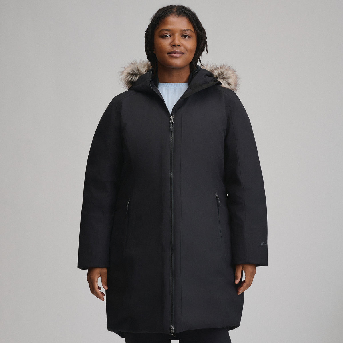 Women's Olympia Waterproof Down Stadium Coat-Black-1
