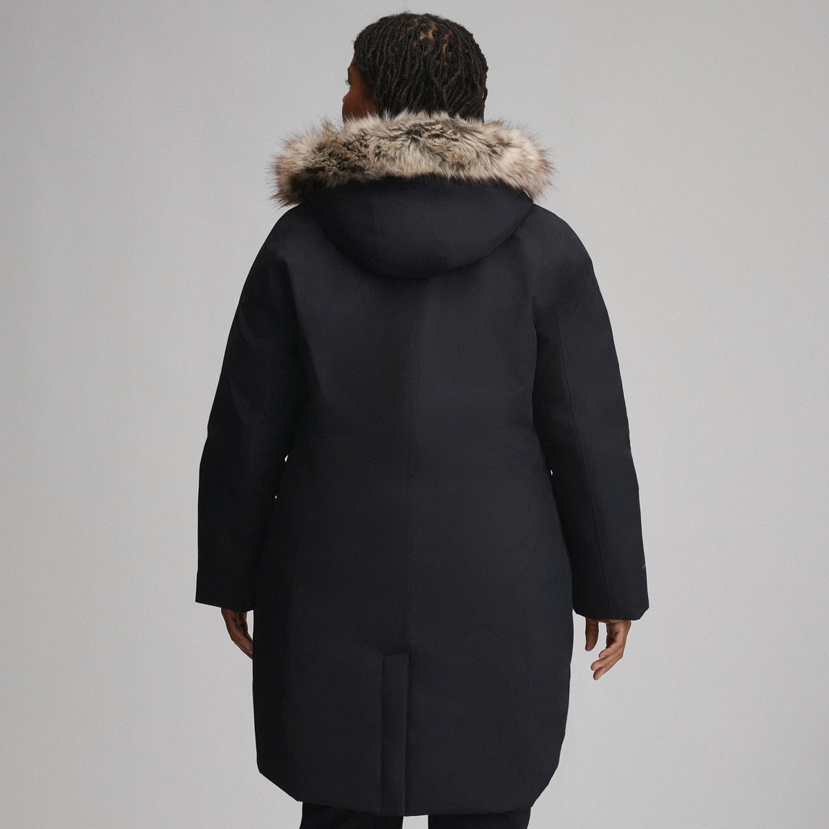 Women's Olympia Waterproof Down Stadium Coat-Black-2