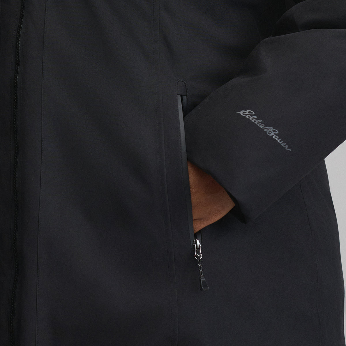 Women's Olympia Waterproof Down Stadium Coat-Black-3