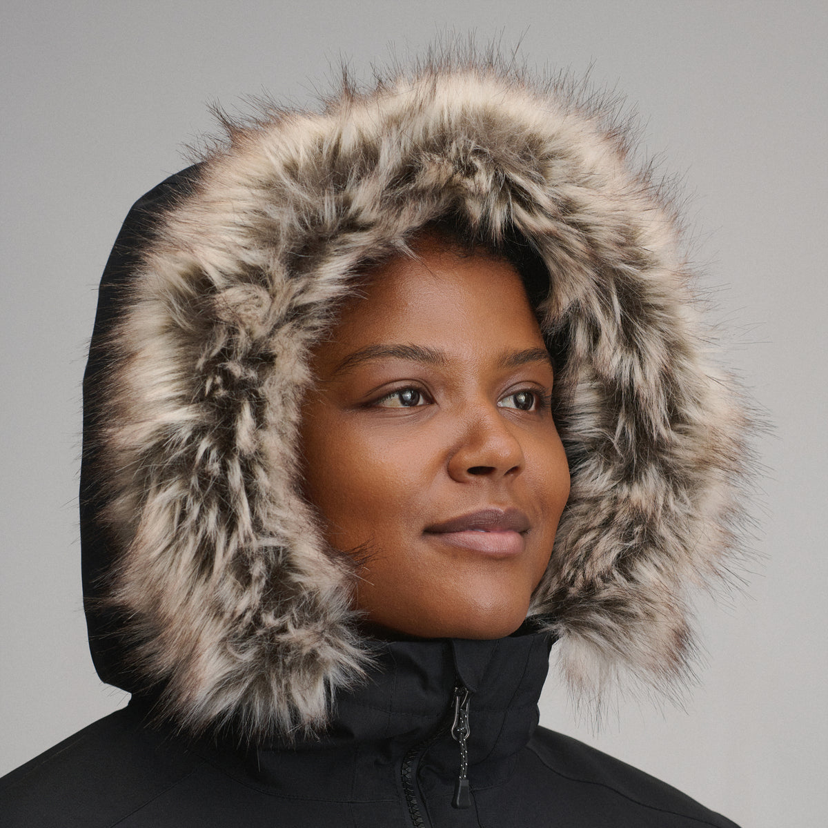 Women's Olympia Waterproof Down Stadium Coat-Black-4