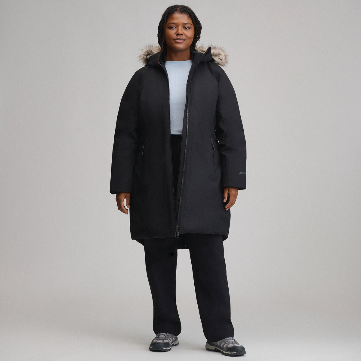 Women's Olympia Waterproof Down Stadium Coat-Black-5