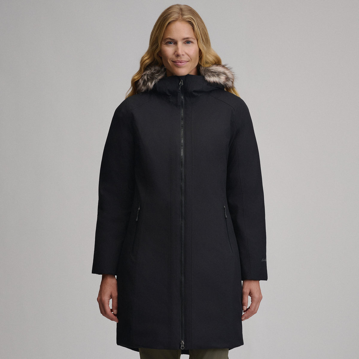 Women's Olympia Waterproof Down Stadium Coat-Black-1