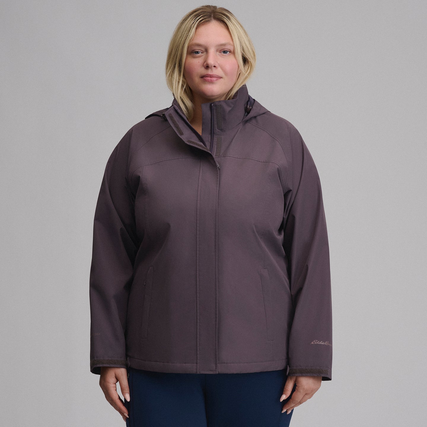 Women's Rainfoil® Waterproof Packable Hooded Rain Jacket-Aubergine-1