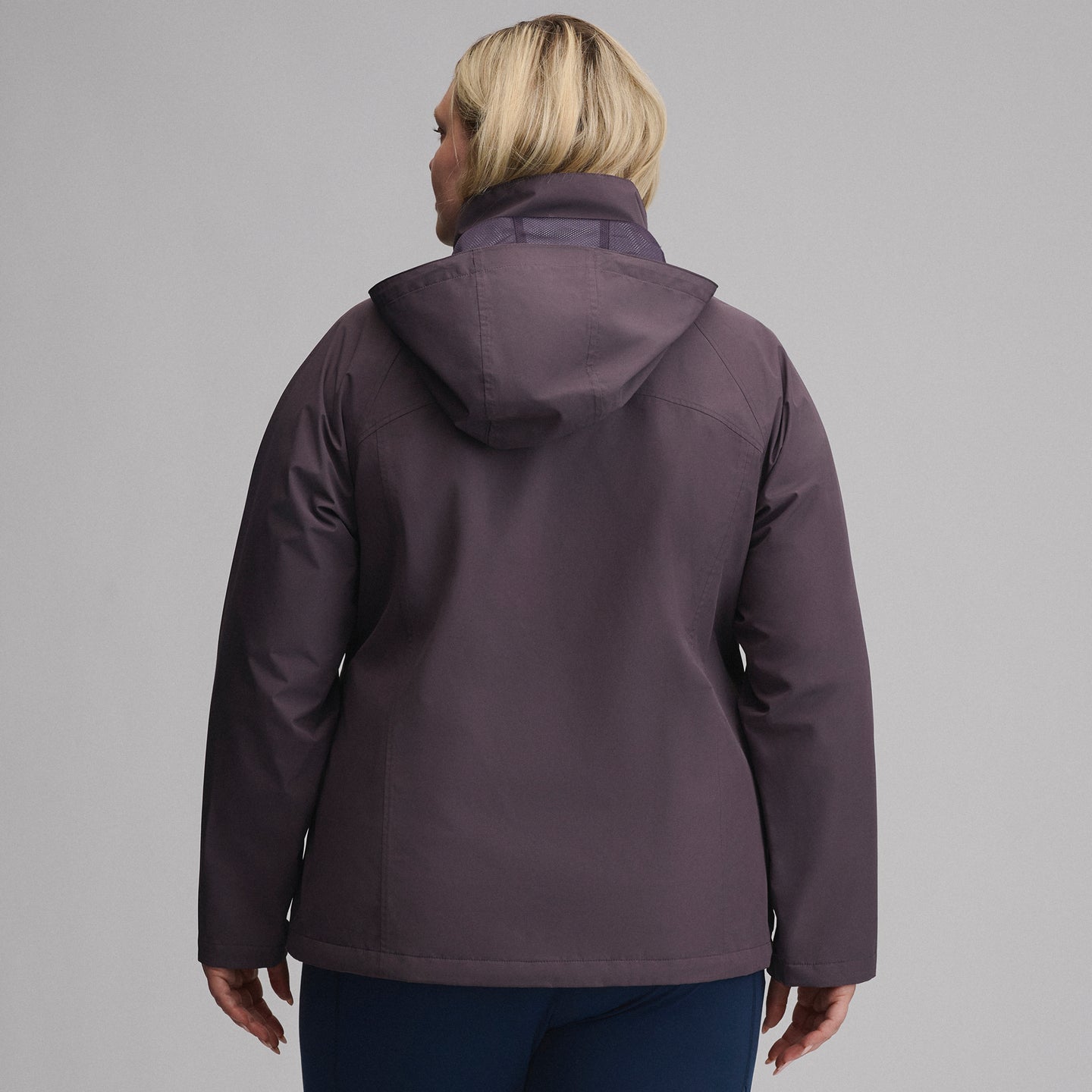 Women's Rainfoil® Waterproof Packable Hooded Rain Jacket-Aubergine-2