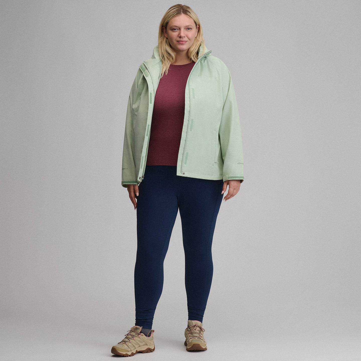 Women's Rainfoil® Waterproof Packable Hooded Rain Jacket-Limestone-18