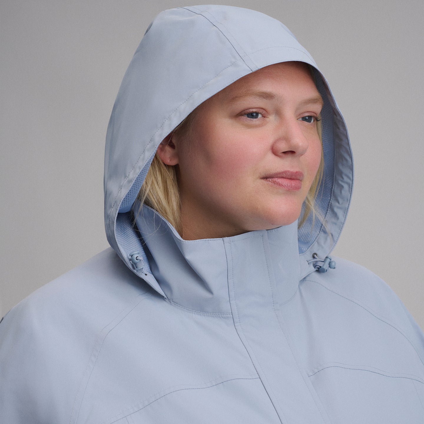 Women's Rainfoil® Waterproof Packable Hooded Rain Jacket-Smoke Blue-22