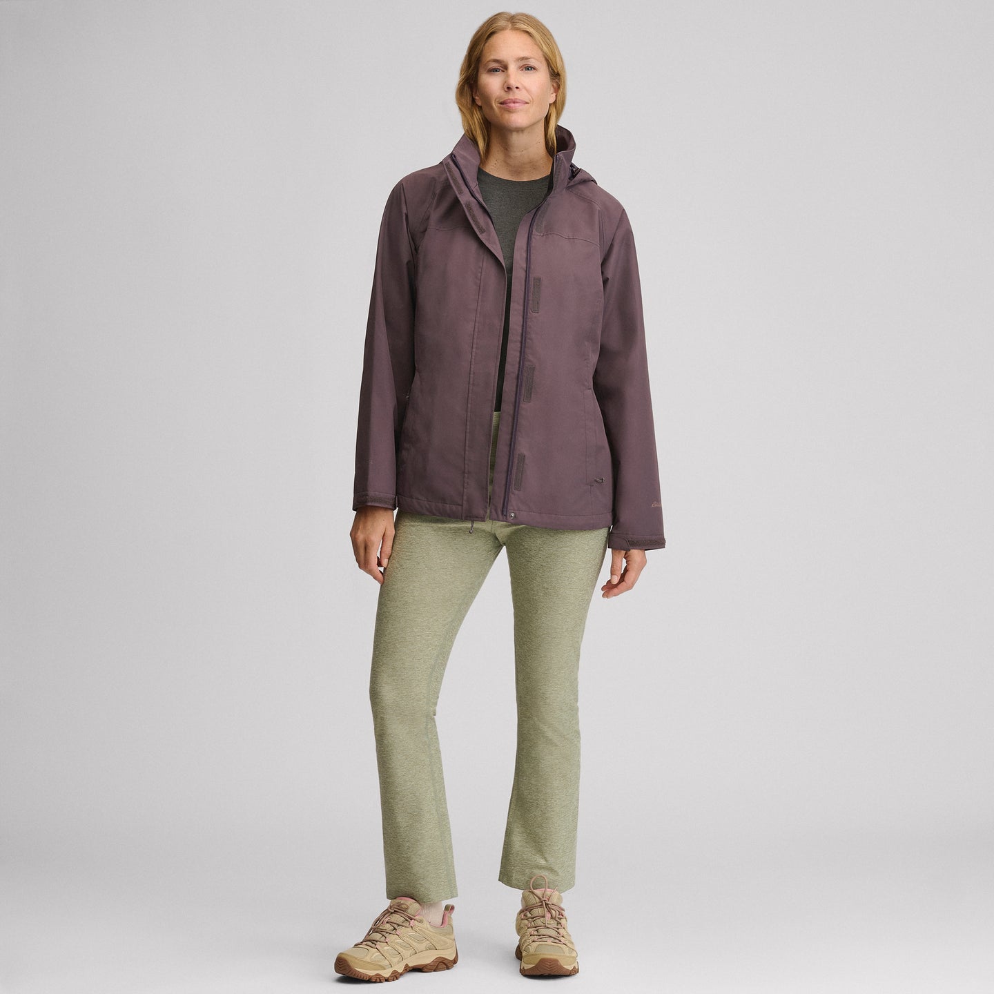 Women's Rainfoil® Waterproof Packable Hooded Rain Jacket-Aubergine-5