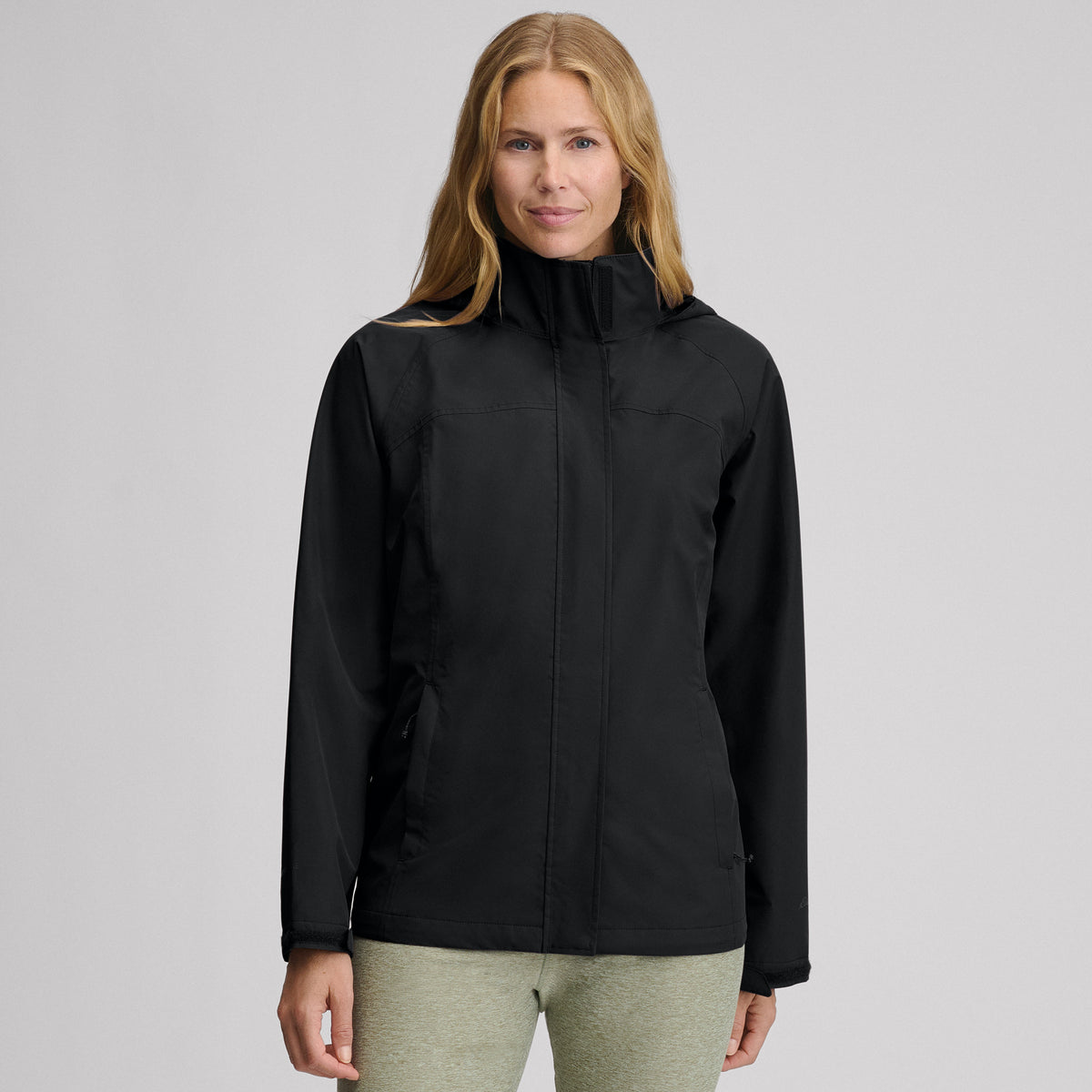 Women's Rainfoil® Waterproof Packable Hooded Rain Jacket-Black-1