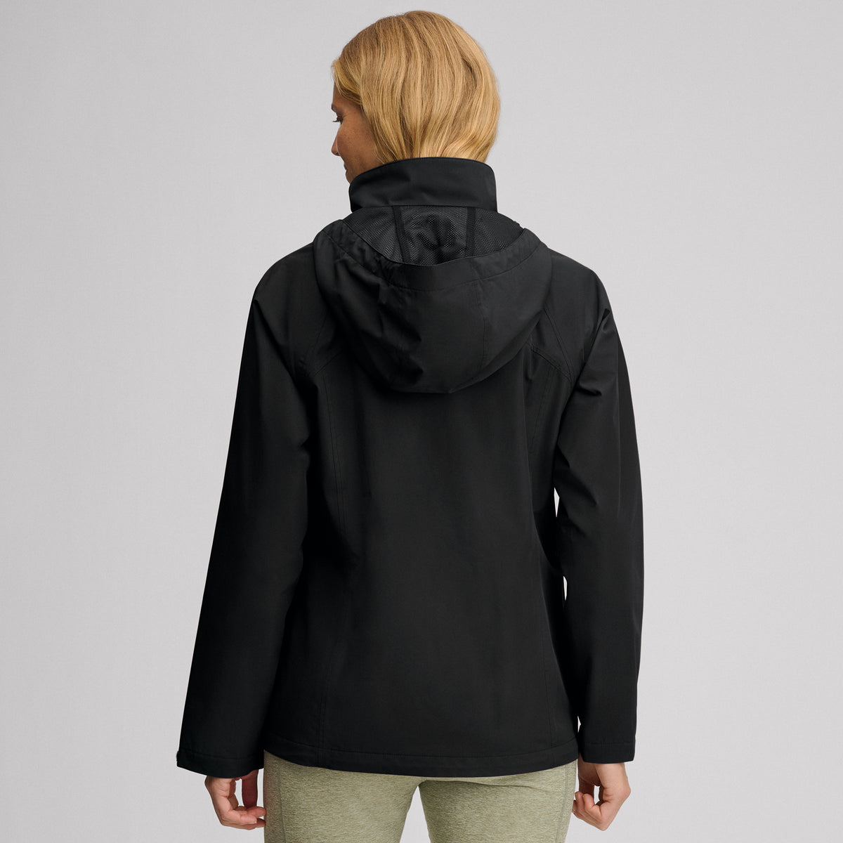 Women's Rainfoil® Waterproof Packable Hooded Rain Jacket-Black-2