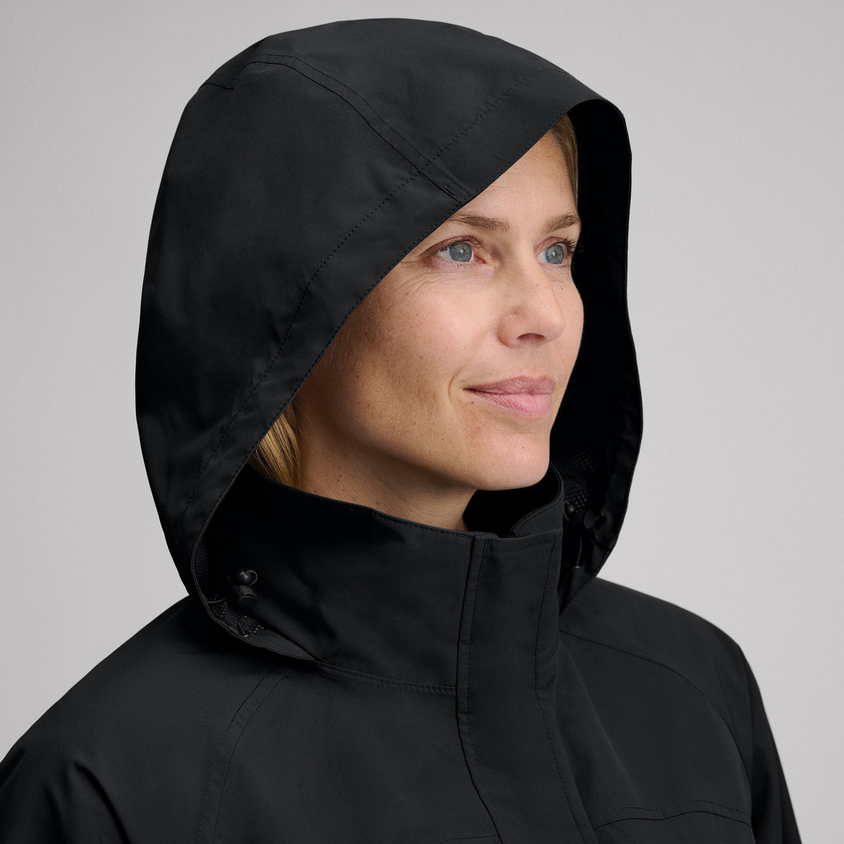 Women's Rainfoil® Waterproof Packable Hooded Rain Jacket-Black-3
