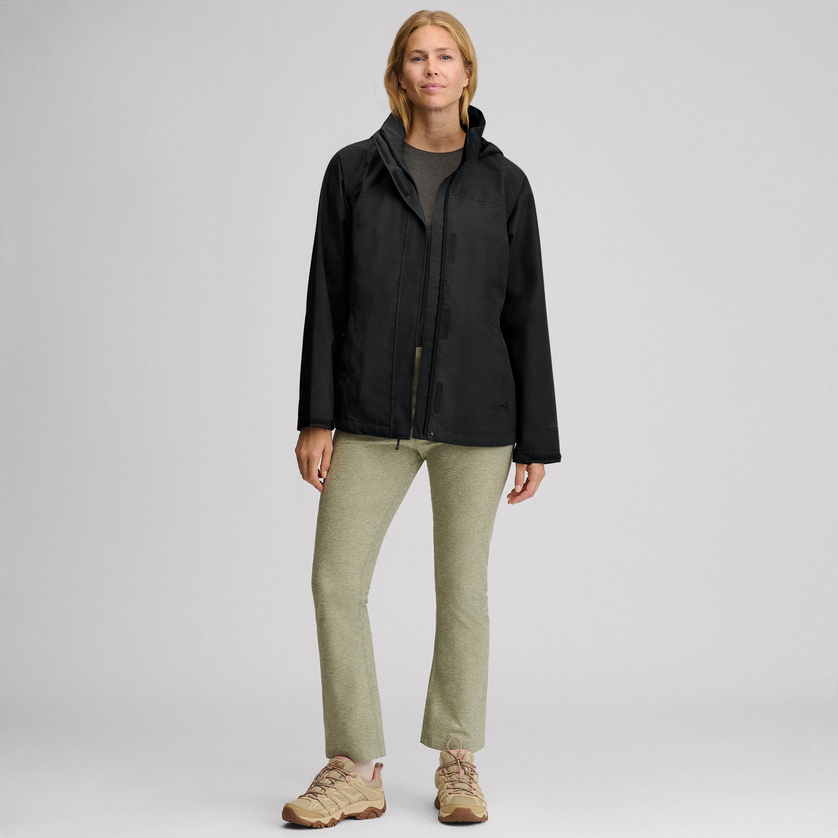 Women's Rainfoil® Waterproof Packable Hooded Rain Jacket-Black-5