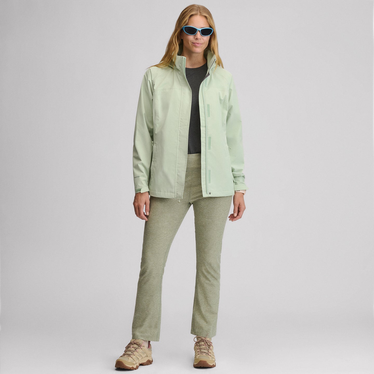 Women's Rainfoil® Waterproof Packable Hooded Rain Jacket-Limestone-10