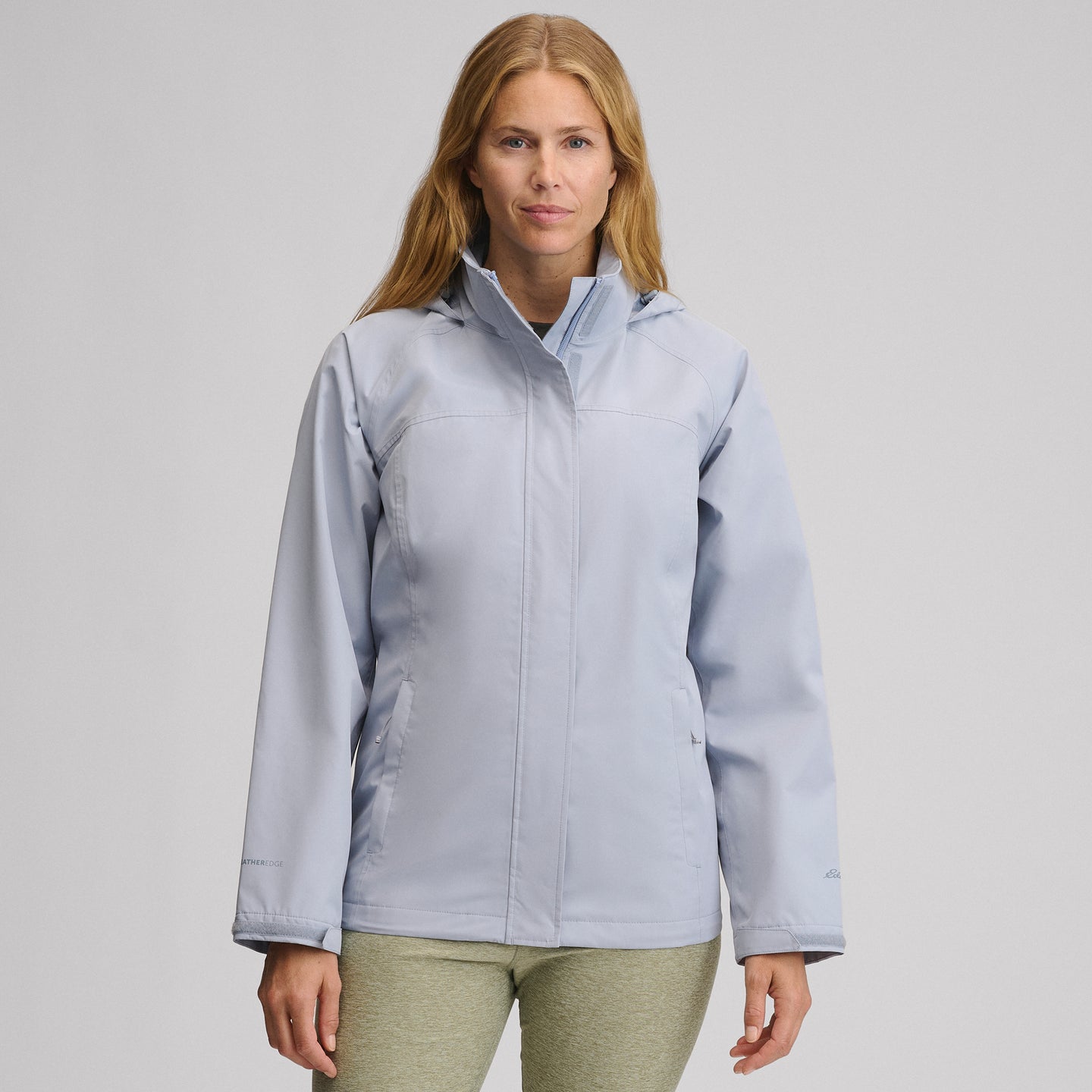 Women's Rainfoil® Waterproof Packable Hooded Rain Jacket-Smoke Blue-11