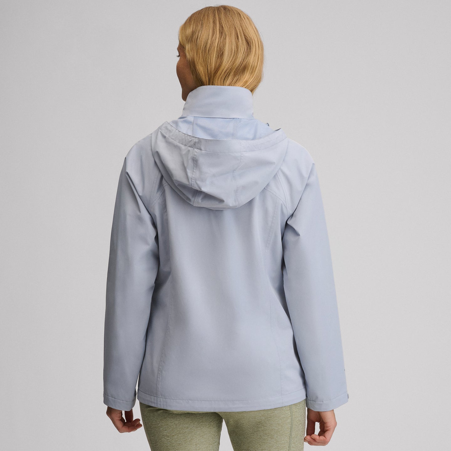 Women's Rainfoil® Waterproof Packable Hooded Rain Jacket-Smoke Blue-12