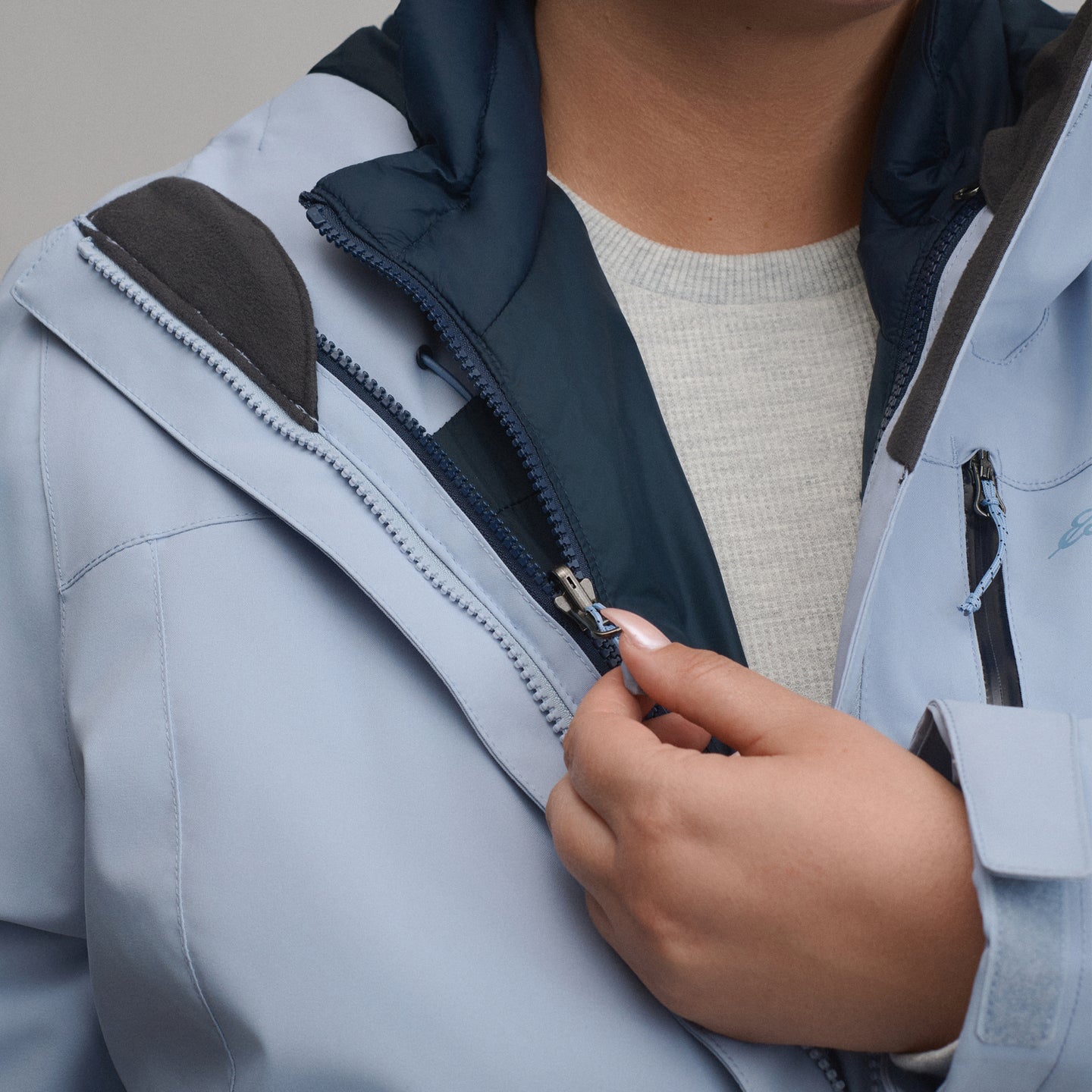 Women's Powder Search Insulated 3-in-1 Jacket-Smoke Blue-29