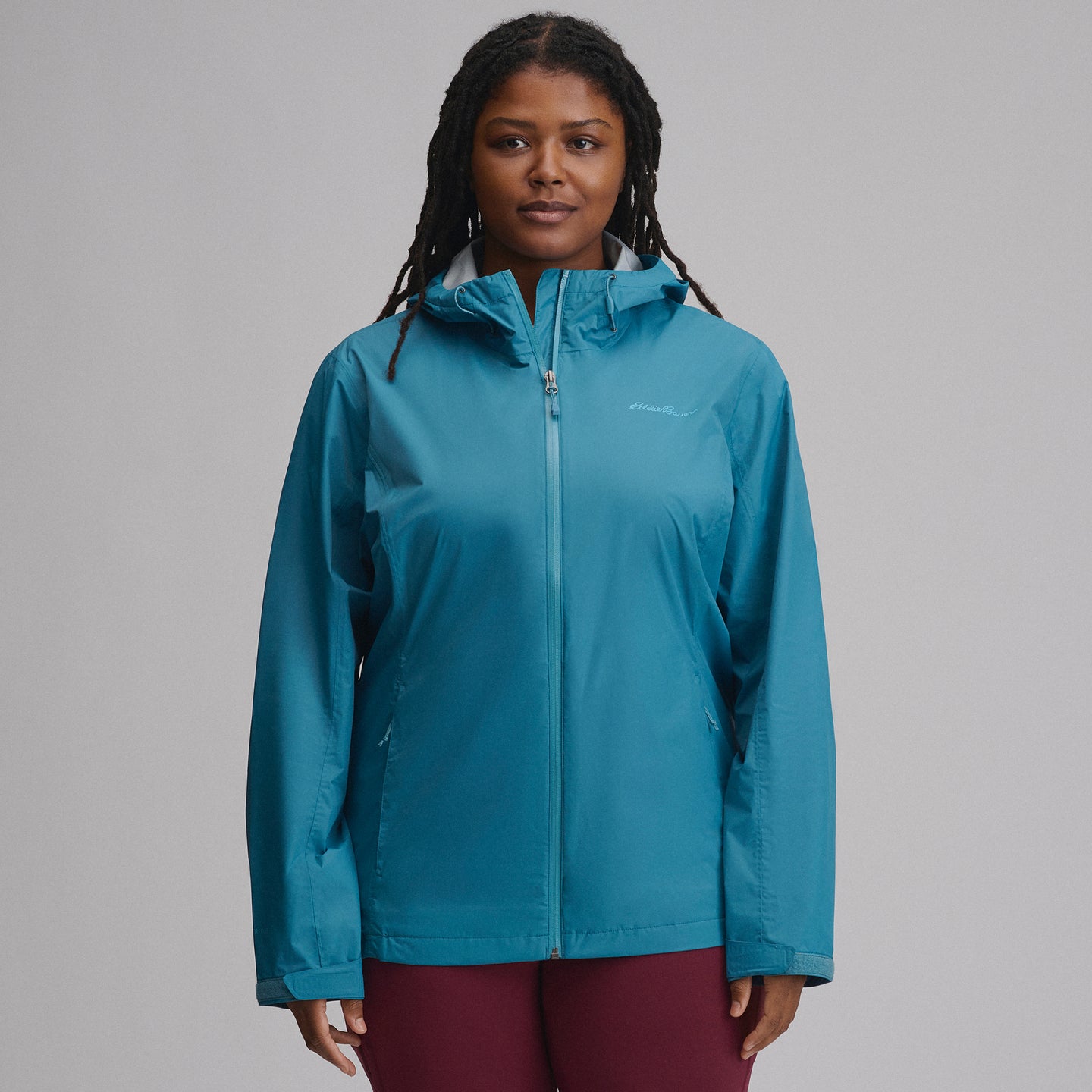 Women's RipPac® Pro Waterproof Hooded Rain Jacket-Azure-1